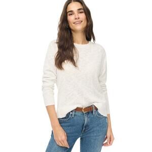 J. Crew Crewneck Beach Sweater Cotton Blend White BQ689 | Size xSmall New